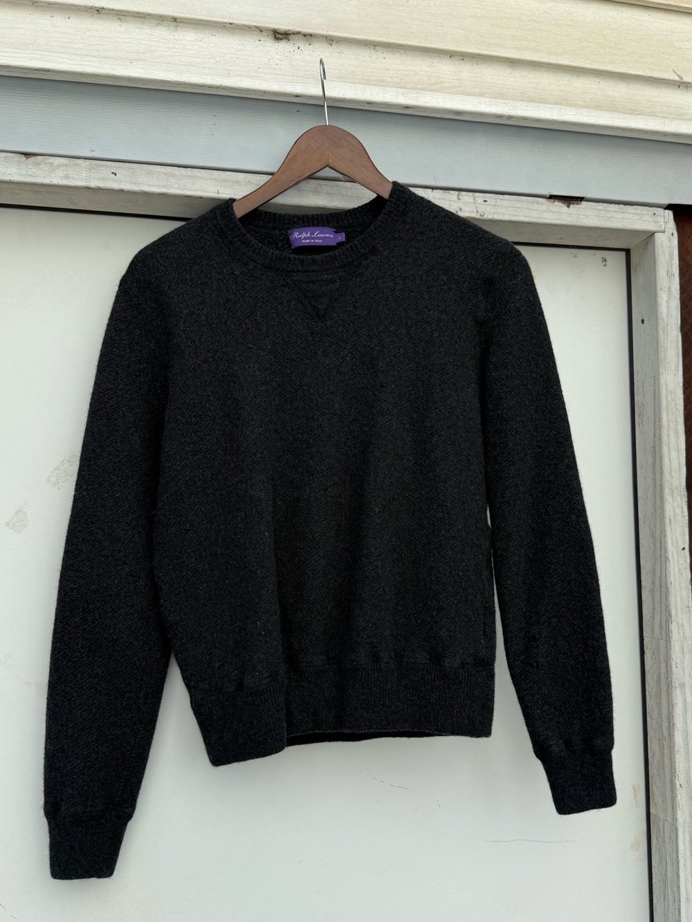 Ralph Lauren Purple Label 100% Cashmere Men's Made In Italy Grey Sweater